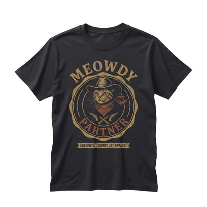 Meowdy Partner Funny Cowboy Kitten Meme Graphic Apparel Unisex TShirt