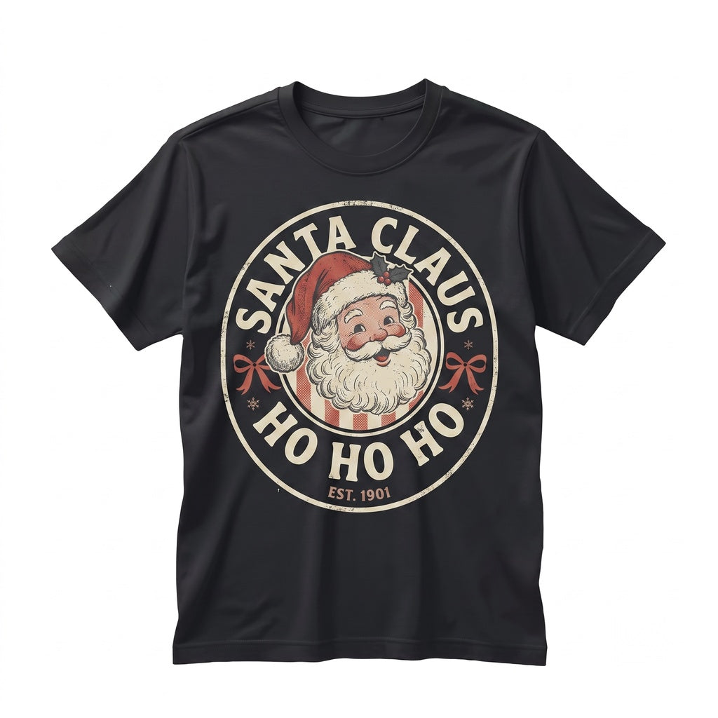 Ho Ho Ho Christmas Santa Claus Cute Family Holiday Celebrations Graphic Top Unisex TShirt