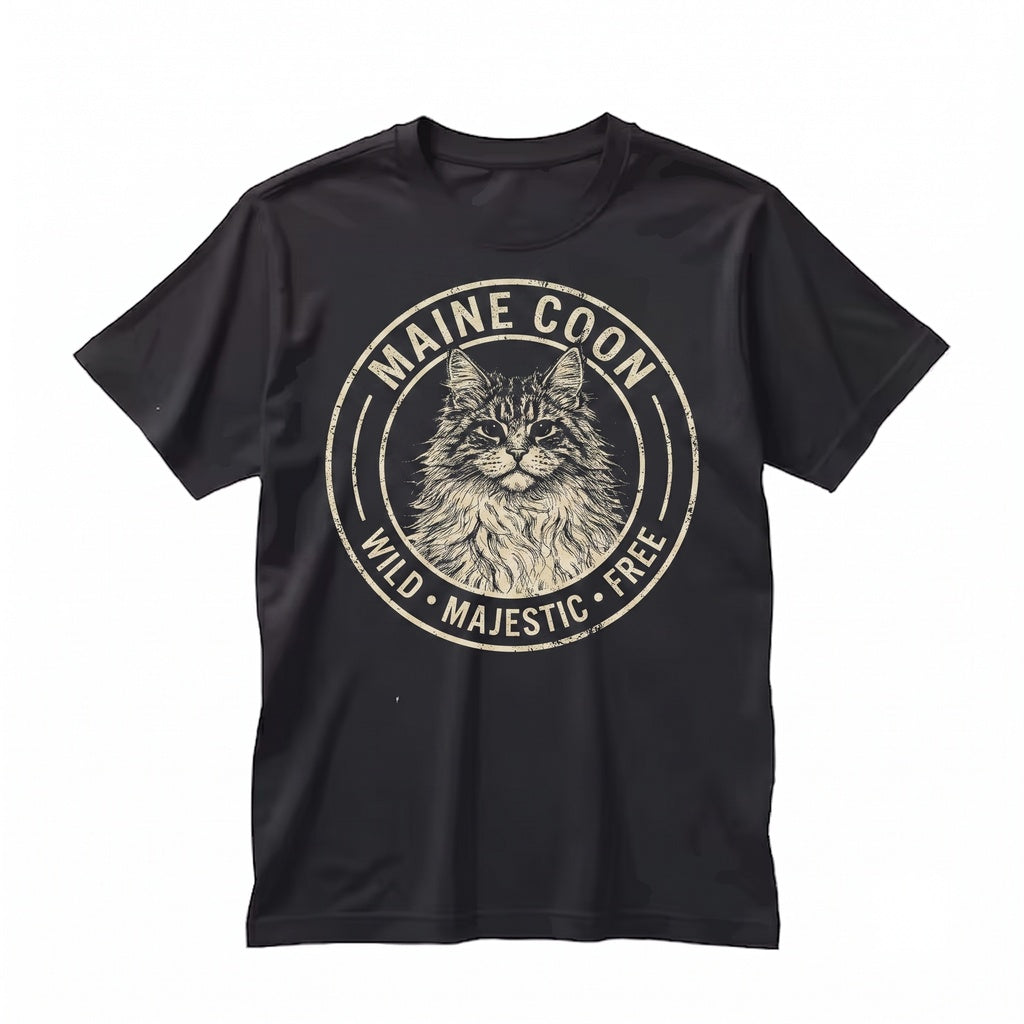Maine Coon Cat Sketch Hand Drawn Mom Pet Lover Graphic Apparel Gift Unisex TShirt
