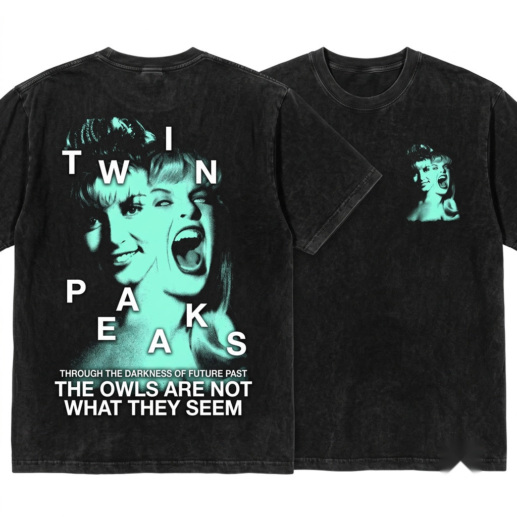 Laura Palmer Retro Peaks Mystery Drama Grunge Graphic Unisex Wash T-Shirt