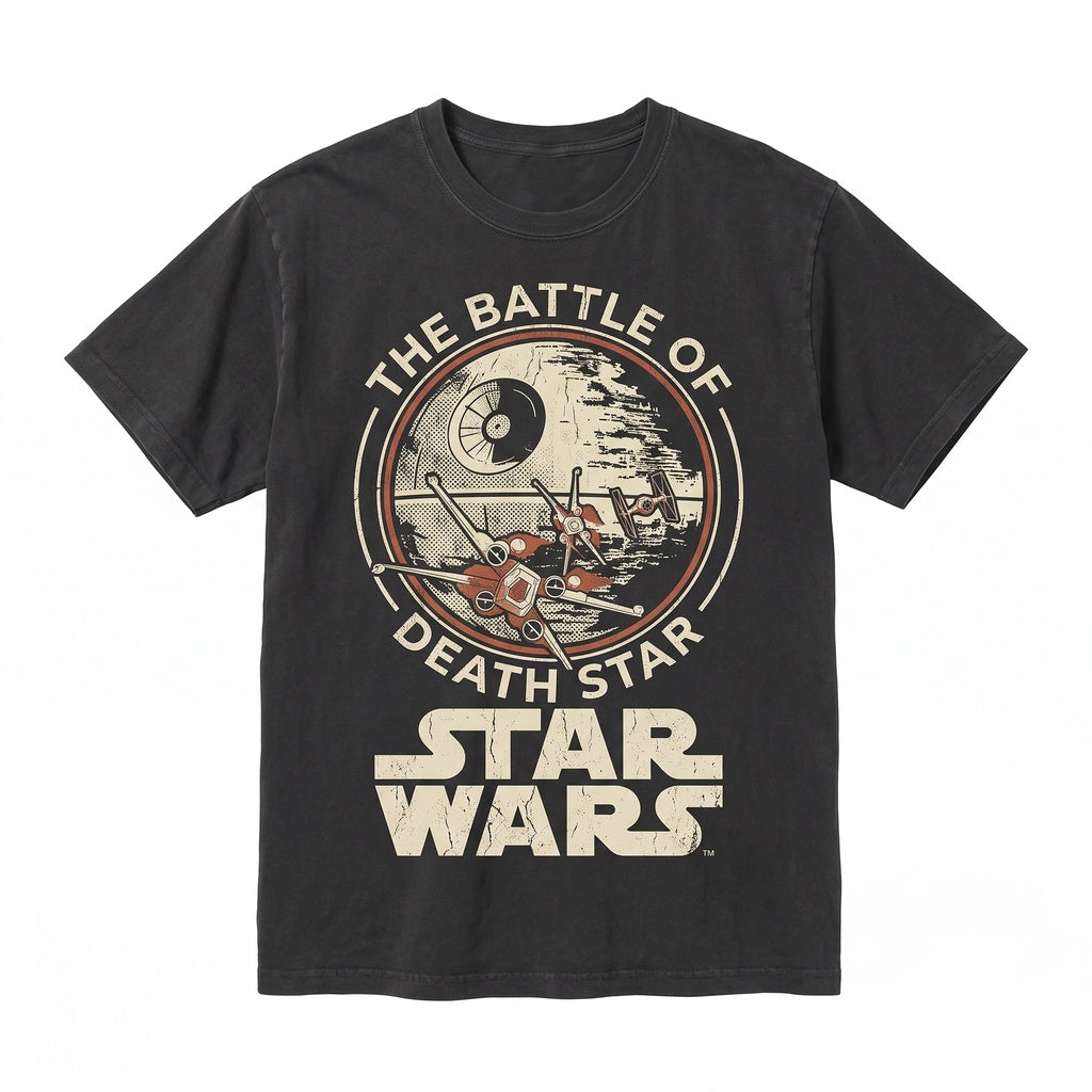 Retro 1977 Sci-Fi Space Station Graphic A New Hope Galaxys Edge Vacation Apparel Unisex TShirt