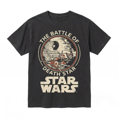 Retro 1977 Sci-Fi Space Station Graphic A New Hope Galaxys Edge Vacation Apparel Unisex TShirt