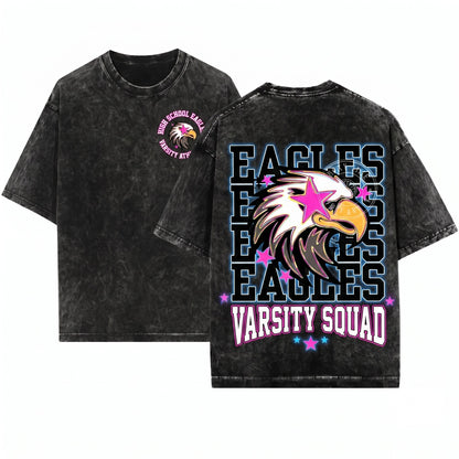 Custom Eagles School Spirit Team Game Day Cheer Mascot Preppy Unisex Wash T-Shirt