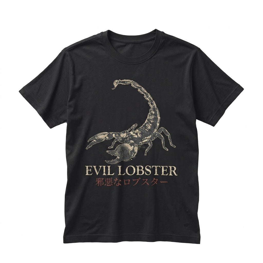 Evil Japanese Lobster Scorpion Graphic Retro Streetwear Cotton Unisex TShirt