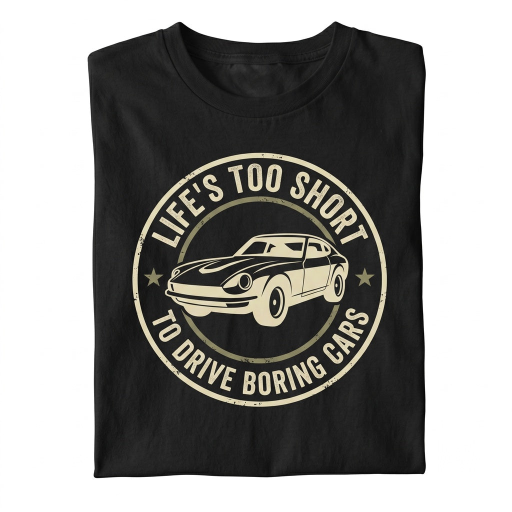 Life Is Too Short To Drive Boring Cars Funny Auto Enthusiast Gearhead Birthday Christmas Fathers Day Gift Unisex TShirt