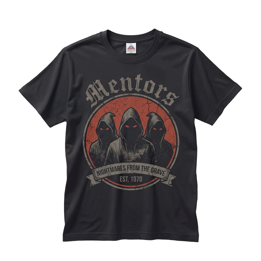 Mentors Vintage Punk Rock Band Graphic Short Sleeve Black Unisex TShirt
