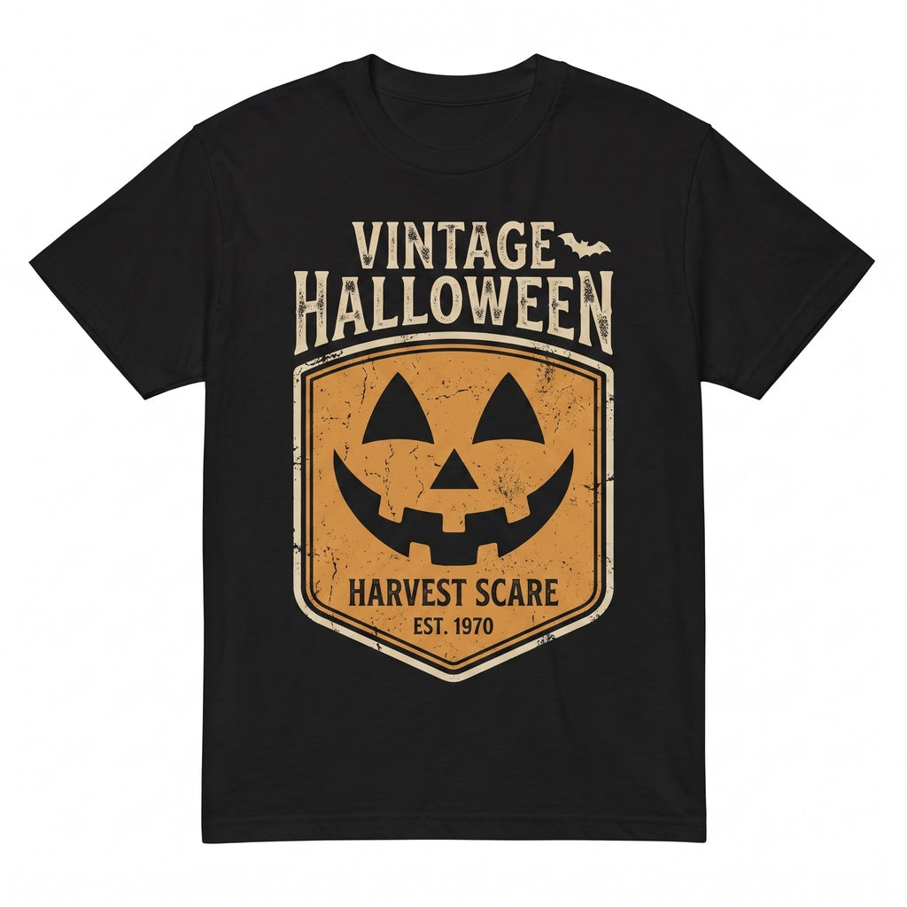 Retro Pumpkin Face Halloween Graphic Apparel, Vintage Fall Spooky Season Unisex TShirt