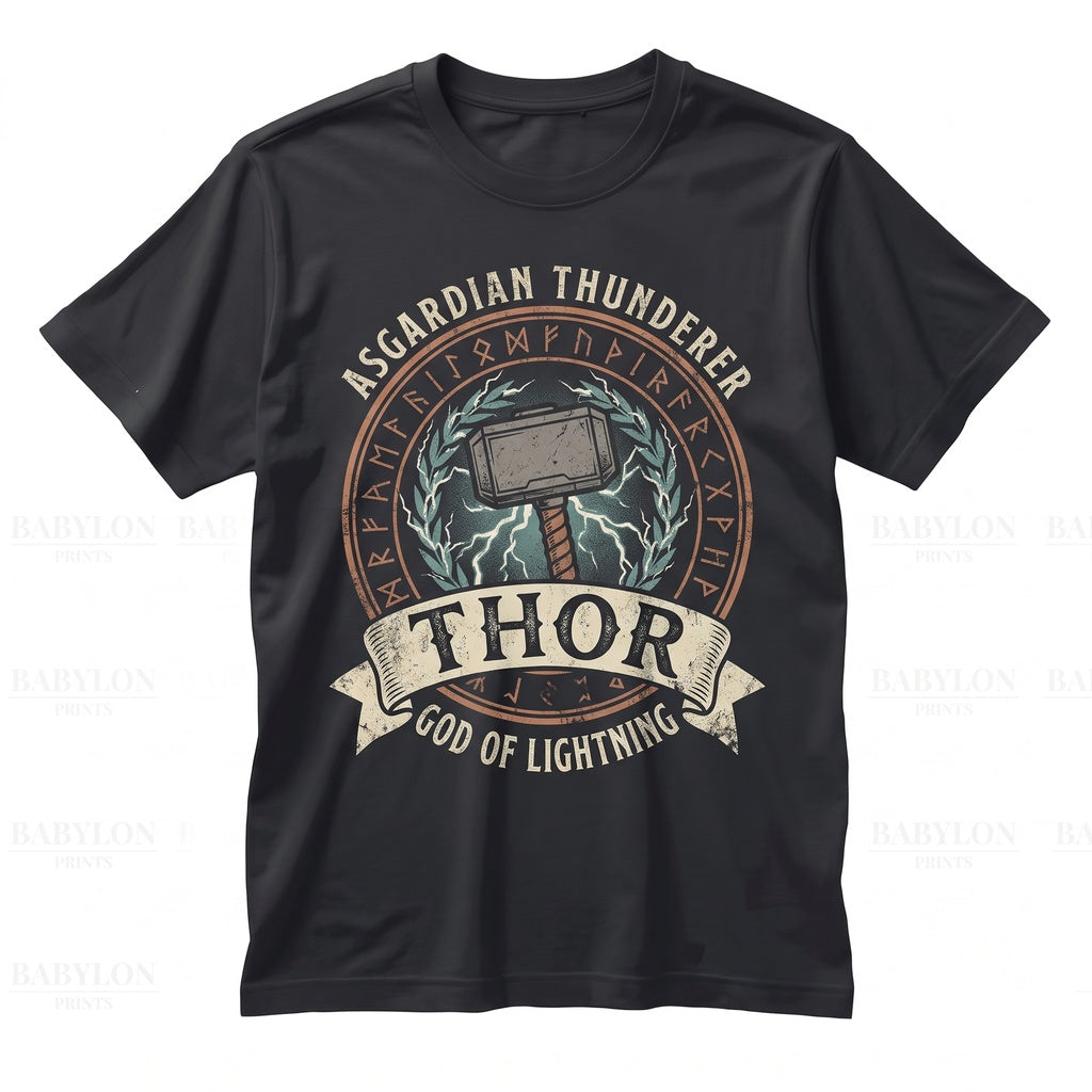 Vintage Thor God of Thunder Retro Norse Superhero Ragnarok Graphic Unisex TShirt