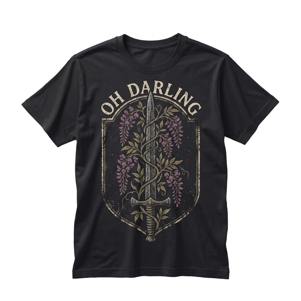 Oh Darling Embroidered Fantasy Romance Bookish Reader Gift Unisex TShirt