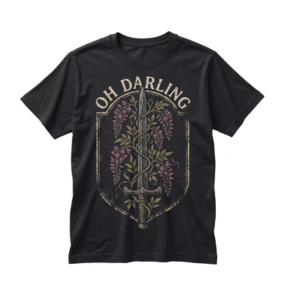 Oh Darling Embroidered Fantasy Romance Bookish Reader Gift Unisex TShirt