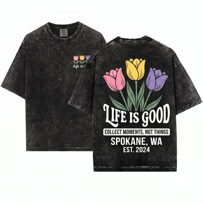 Inspirational Teacher Tulip Graphic Floral Garden Spring Blossom Educator Gift Top Unisex Wash T-Shirt