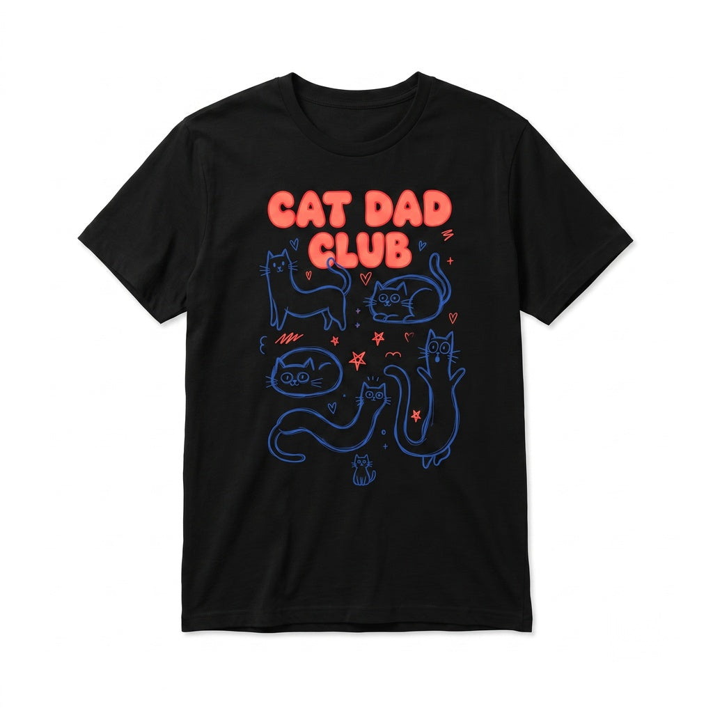 Funny Cat Dad Club Pet Parent Back Design Unisex TShirt