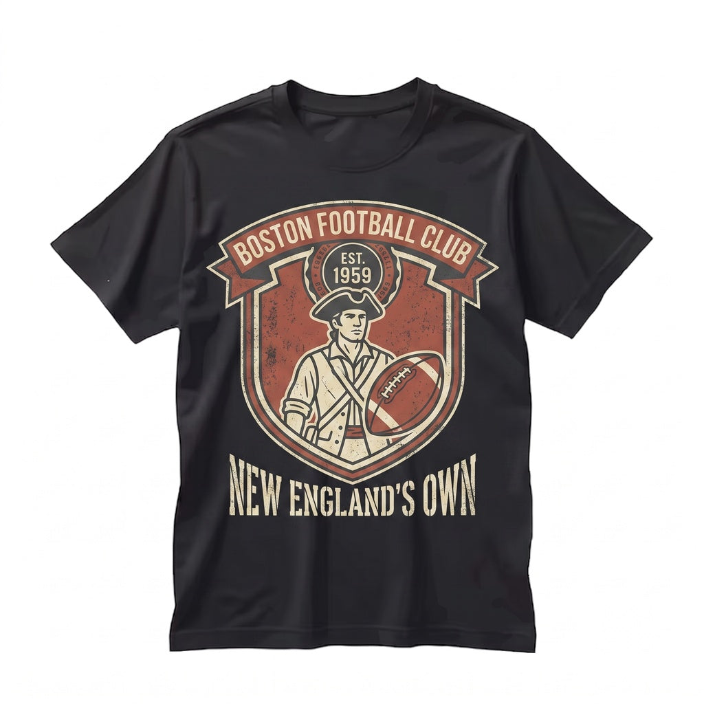 Vintage 90s Boston Football Retro New England Game Day Graphic Sports Apparel Unisex TShirt