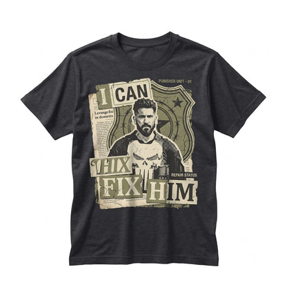 Vintage Frank Castle I Can Fix Him Funny Antihero Graphic Comic Meme Gift for Her Unisex TShirt