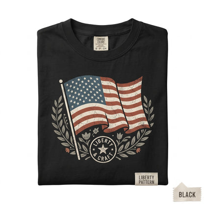 USA Flag Floral 4th of July Patriotic Gift Retro American Independence Day Apparel Unisex TShirt