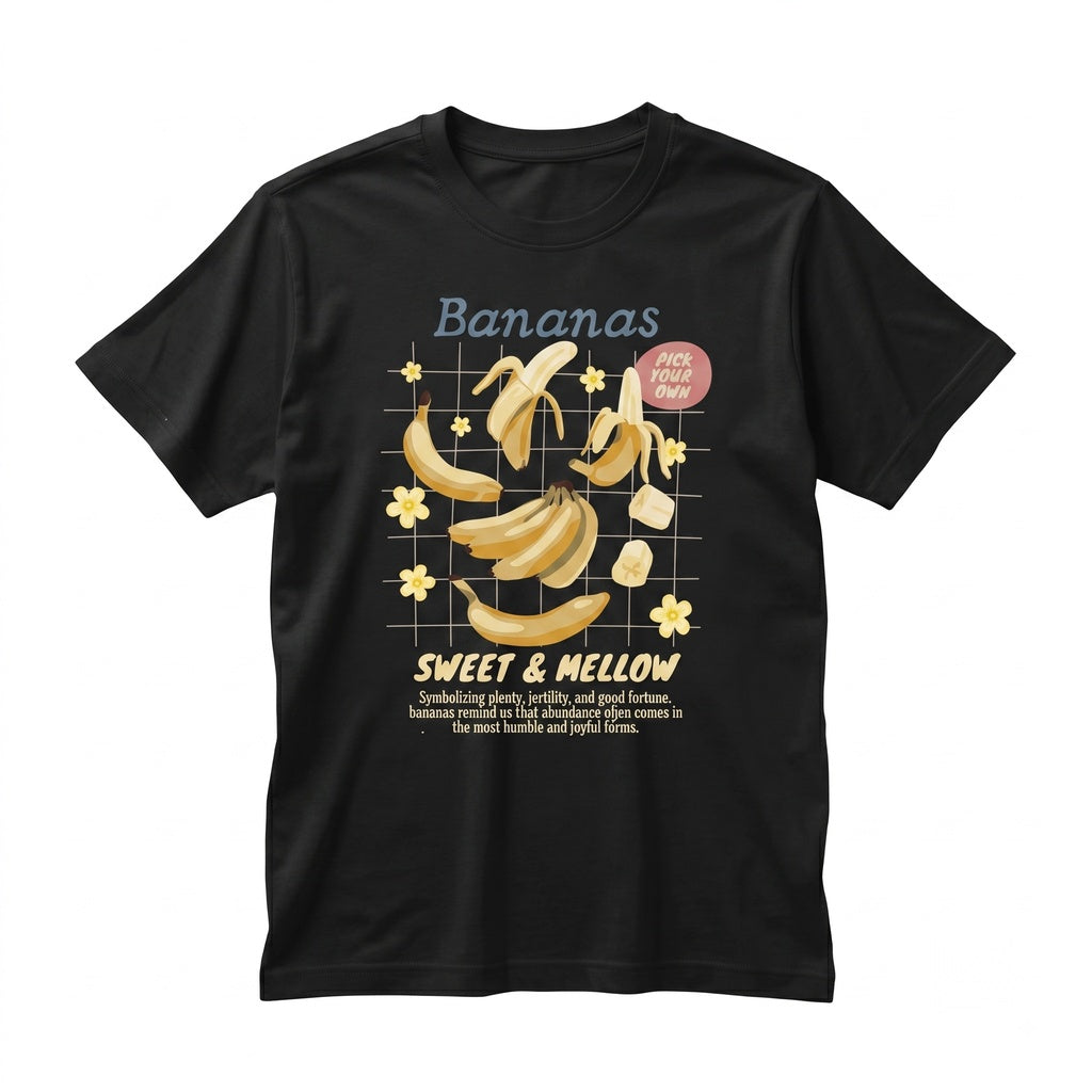 Retro Vintage Banana Graphic Fruit Aesthetic Yellow Print Top Unisex TShirt