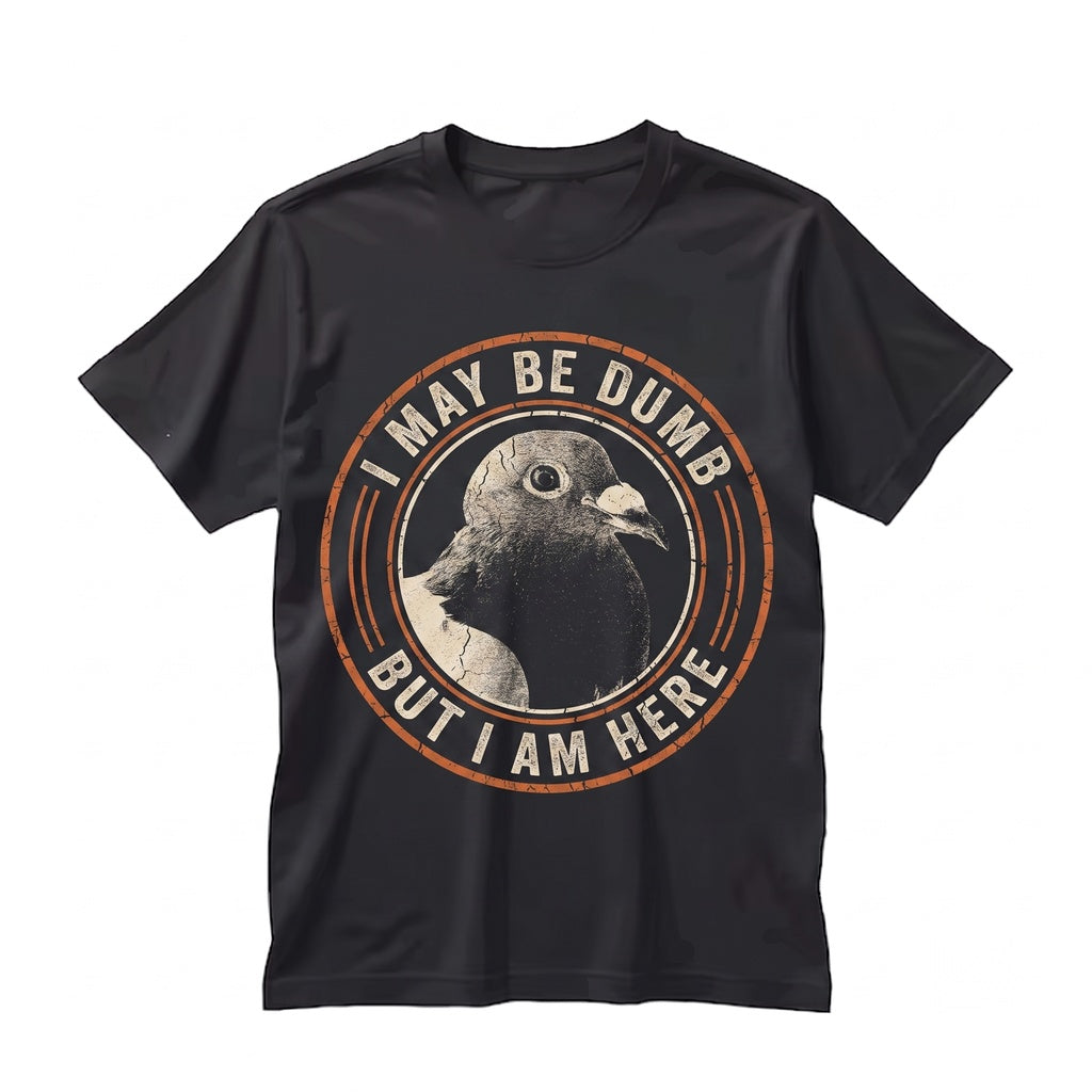 I May Be Dumb Pigeon Graphic Meme Funny Novelty Apparel Cotton Top Unisex TShirt