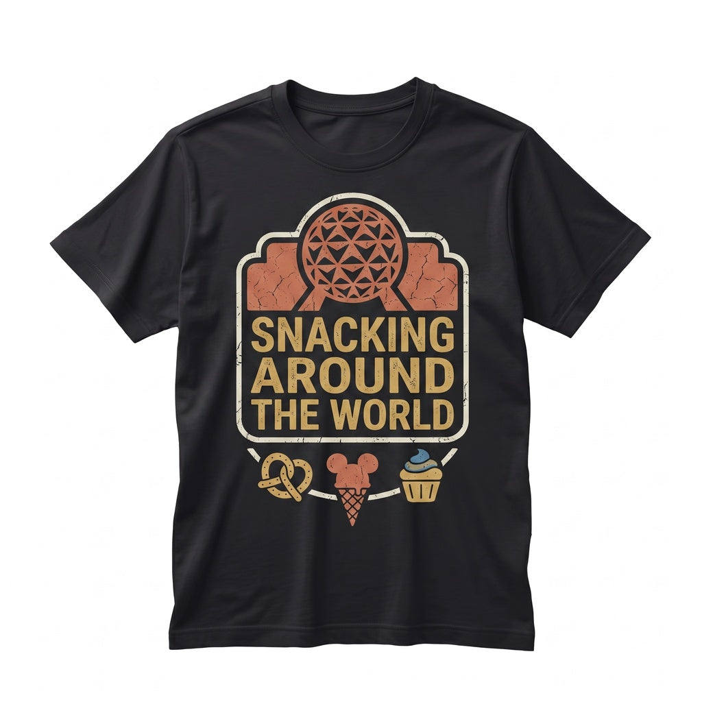 Snacking Around The World Showcase Food Drink Festival Traveler Vacation Theme Park Trip Graphic Unisex TShirt
