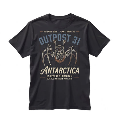 Retro 80s Sci-Fi Horror Movie Outpost 31 Spider Head Creature Graphic Unisex TShirt