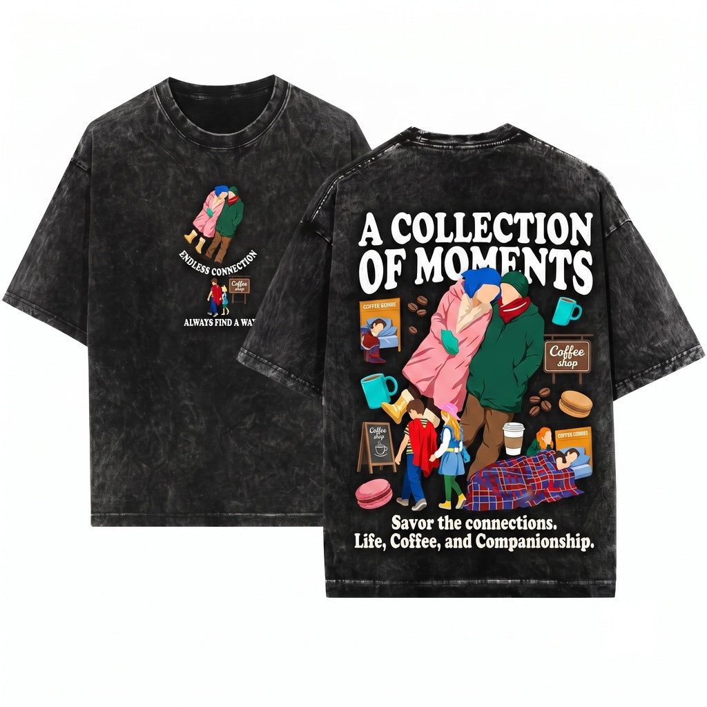 Eternal Sunshine Movie Collage Joel Clementine Fan Art Collectible Unisex Wash T-Shirt