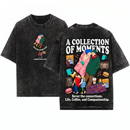 Eternal Sunshine Movie Collage Joel Clementine Fan Art Collectible Unisex Wash T-Shirt