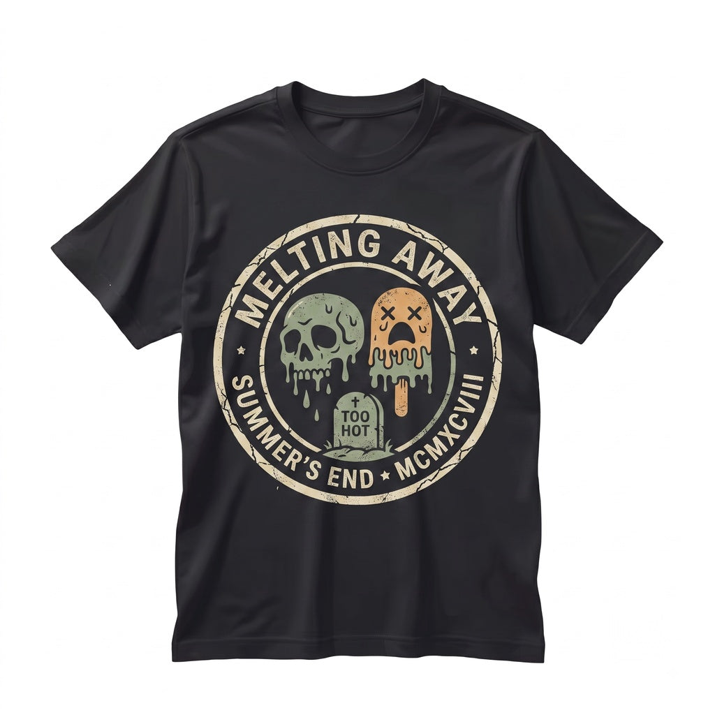 Melting Away Spooky Ice Cream Creepy Cute Halloween In July Summerween Unisex TShirt