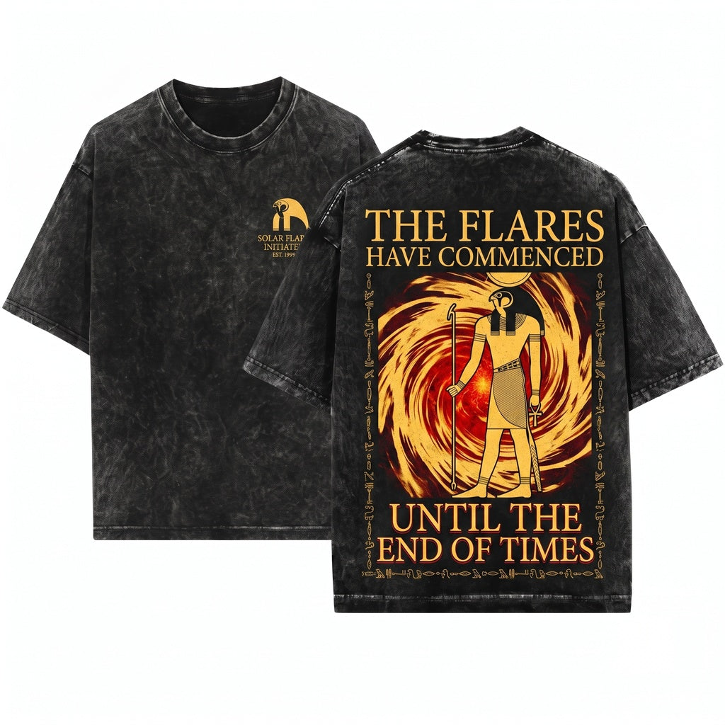 The Solar Flares Will Continue Until Morale Improves Graphic Vintage Top Apparel Men Women Unisex Wash T-Shirt