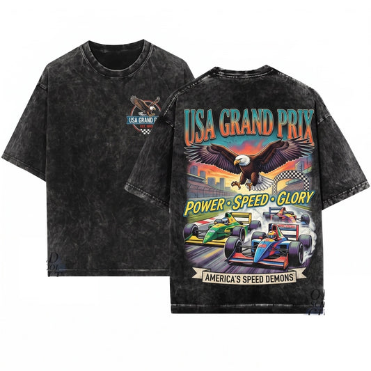 Vintage 90s Australian Grand Prix Racing Motorsport Car Unisex Wash T-Shirt