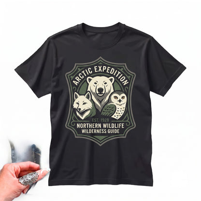 Retro Arctic Wildlife Graphic Polar Bear Fox Owl Winter Wilderness Nature Animal Lover Gift Unisex TShirt