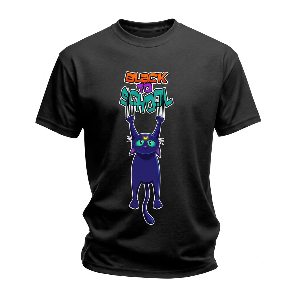 Funny Hanging Black Cat Back To School Cute Teacher Student Gift Unisex TShirt