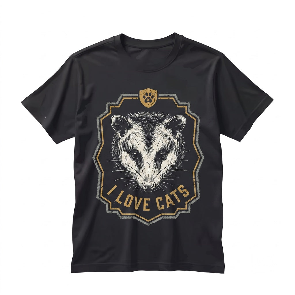 Funny I Love Cats Opossum Possum Graphic Retro Vintage Sarcastic Meme Gift Unisex TShirt