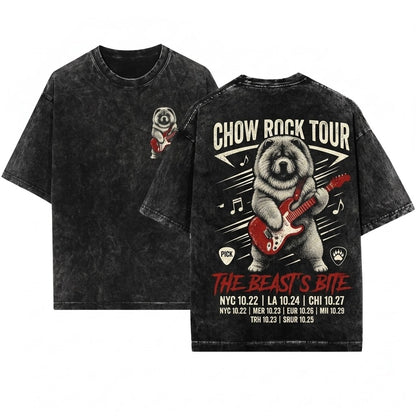 Chow Dog Rock Guitar Music Lover Funny Mom Dad Gift Unisex Wash T-Shirt