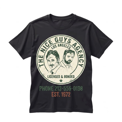 Nice Guys Agency Coffee Mug Funny Retro Movie Ceramic Collectible Apparel Graphic Unisex TShirt