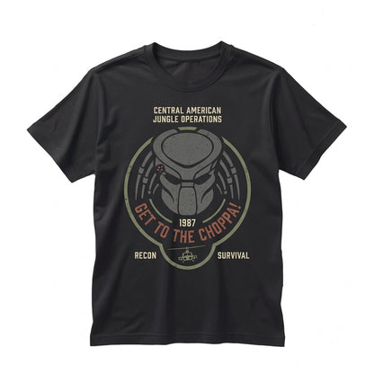 Alien Hunter Sci-Fi Graphic Vintage Cotton Unisex TShirt