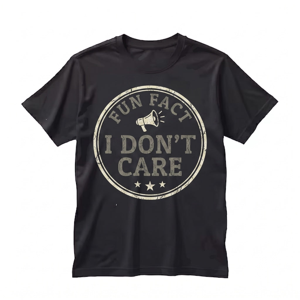 Fun Fact I Dont Care Sassy Sarcastic Humor Graphic Novelty Black Snapback Trucker Baseball Cap Unisex TShirt