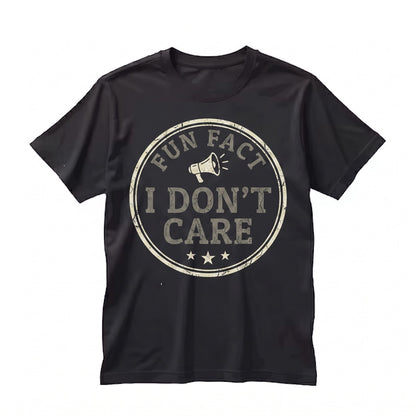 Fun Fact I Dont Care Sassy Sarcastic Humor Graphic Novelty Black Snapback Trucker Baseball Cap Unisex TShirt