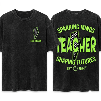 Retro Neon Teacher Appreciation Back to School Gift Teach Summer Break Unisex Wash T-Shirt