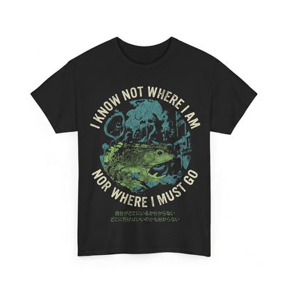 I Know Not Where Am Funny Lost Frog Graphic Humor Unisex TShirt