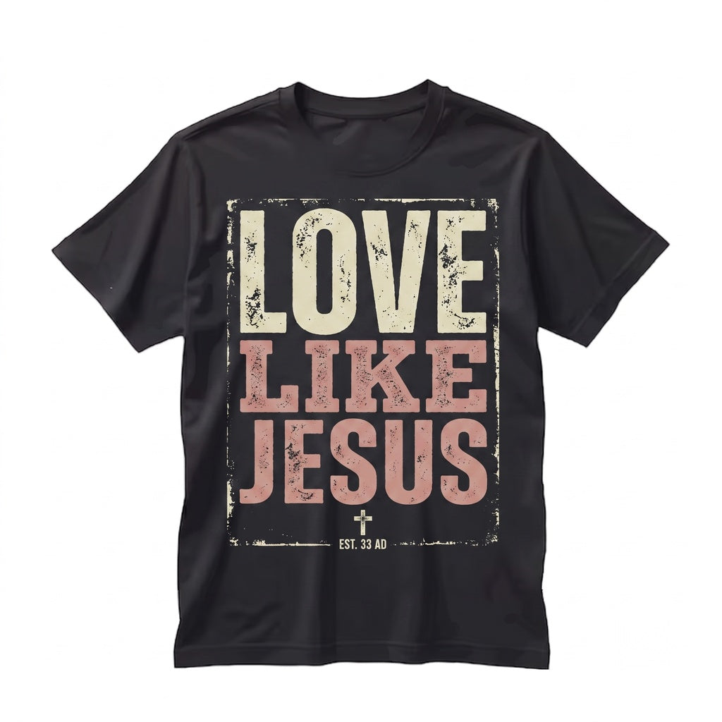 Love Like Jesus Front and Back Pastel Christian Religious Faith Gospel Crewneck Pullover Sweater Unisex TShirt