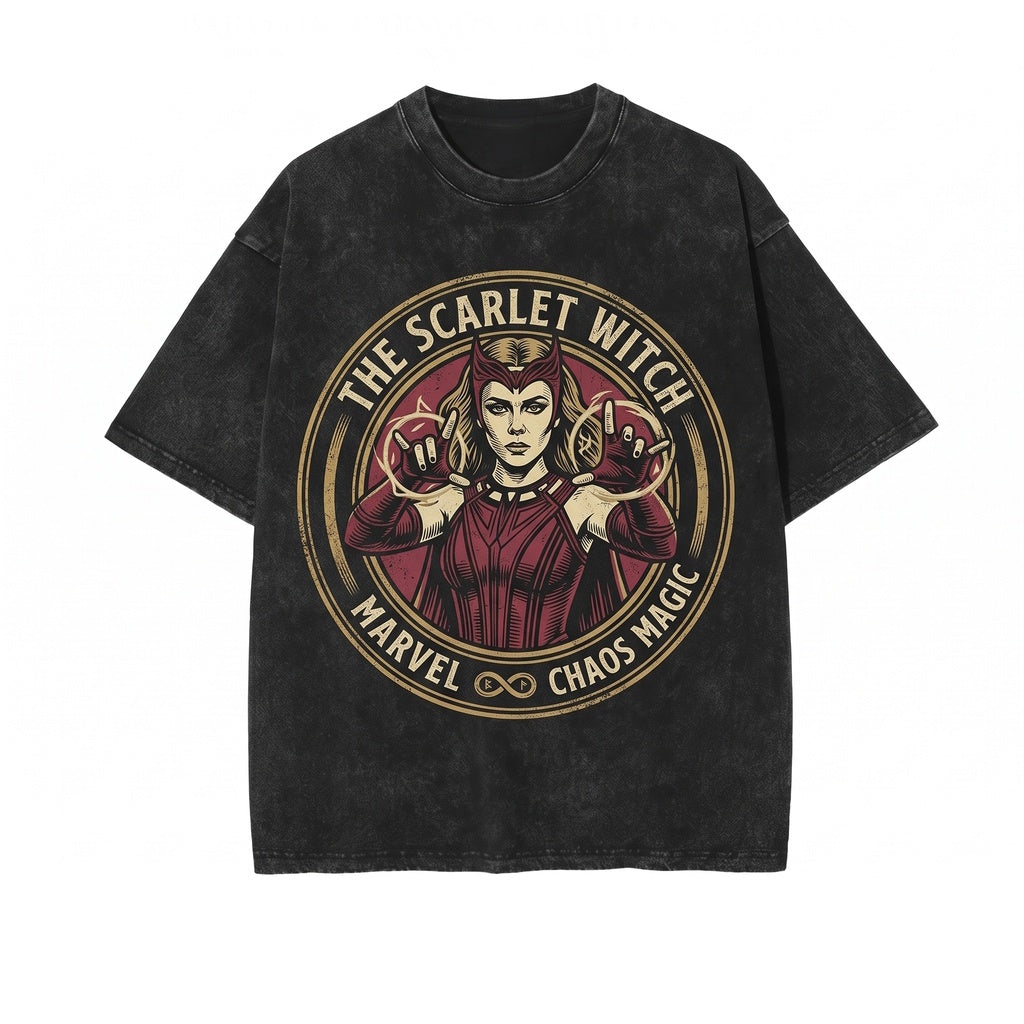 Oversized Scarlet Witch Chaos Magic Wanda Maximoff Vintage Graphic Fan Gift Unisex TShirt