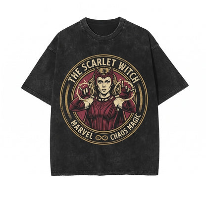 Oversized Scarlet Witch Chaos Magic Wanda Maximoff Vintage Graphic Fan Gift Unisex TShirt
