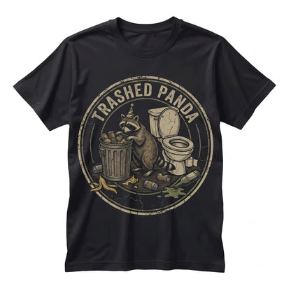 Funny Drunk Trashed Panda Hilarious Animal Humor Vintage Graphic Party Gift Unisex TShirt