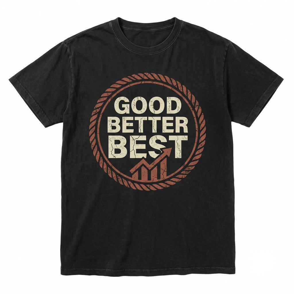 Good Better Best Minimalist Motivational Retro Inspirational Graphic Gift Unisex TShirt