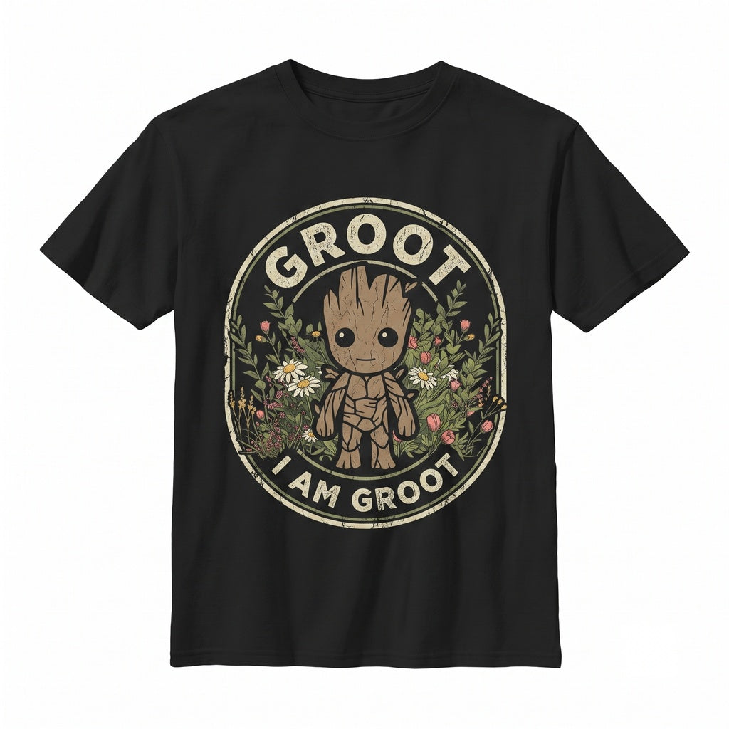 Retro Comic Book Cosmic Tree Creature Floral Dance Graphic Theme Park Vacation Apparel, Fun Amusement Trip Gift for Fans Unisex