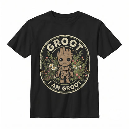 Retro Comic Book Cosmic Tree Creature Floral Dance Graphic Theme Park Vacation Apparel, Fun Amusement Trip Gift for Fans Unisex