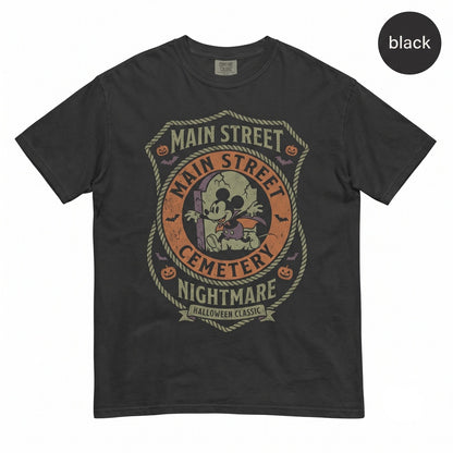 Vintage Nightmare On Main Street Vampire Mouse Halloween 2026 Family Vacation Party Graphic Unisex TShirt