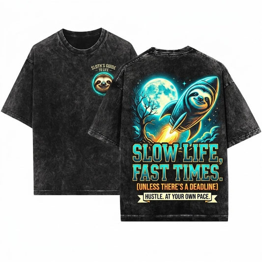 Vintage Sloths Full Moon Retro Graphic Top Funny Jungle Nature Gift Comfort Colors Unisex Wash T-Shirt