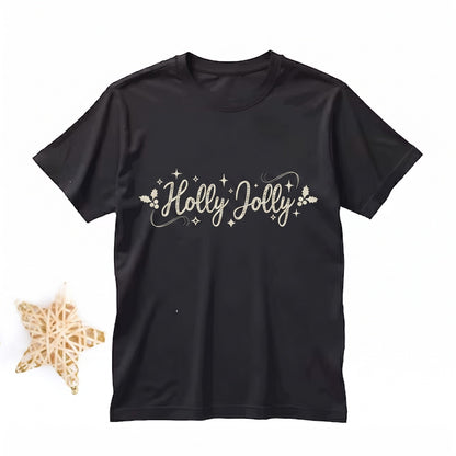Holly Jolly Christmas Retro Vintage Holiday Festive Winter Graphic Apparel Unisex TShirt