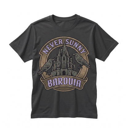 Curse of Strahd Ravenloft Gothic Vampire D&D Fantasy Tabletop RPG Gamer Apparel, Its Never Sunny In Barovia Unisex TShirt