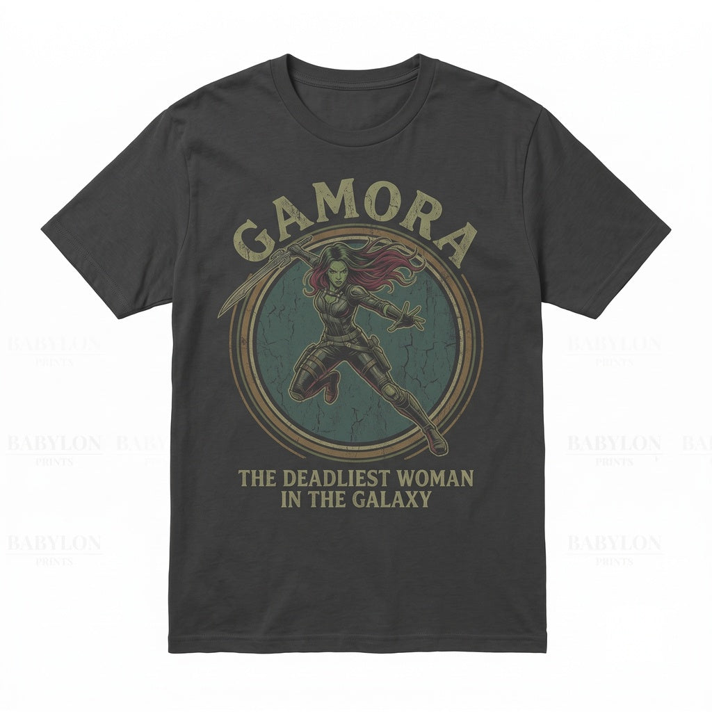 Vintage Gamora Retro Comic Graphic Superhero Sci-Fi Cotton Apparel Unisex TShirt
